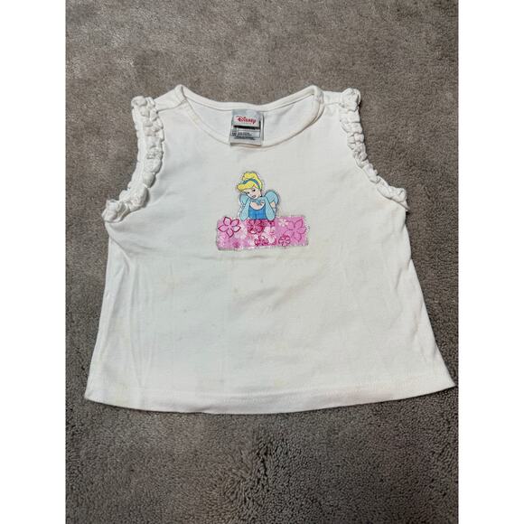 Disney Other - Vintage Disney Princess XXS 2/3 White Cinderella Tank Top Stained